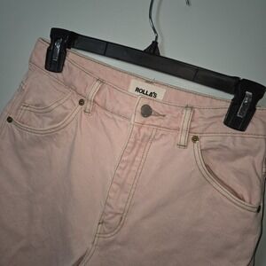 ROLLA'S Original High Rise Straight Stretch Jeans Pink Size 26‎ AUS 8 Flaw?